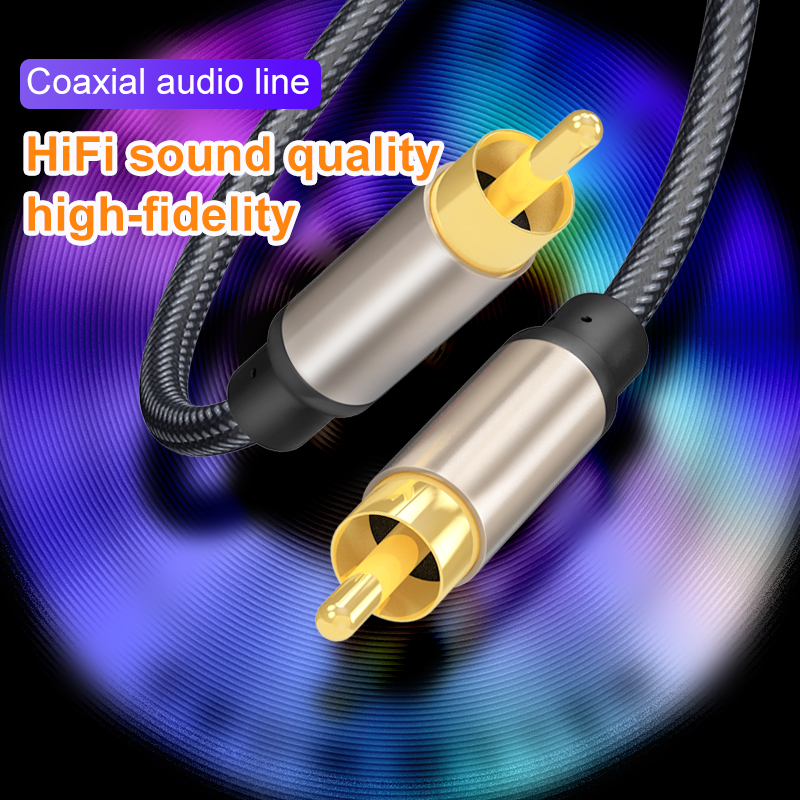 Cable Coaxial HiFi 5,1 SPDIF 1m 1,5m 2m 3m 5m 8m 10m Cable de vídeo para amplificador de TV altavoz barra de sonido: <=0,5 m