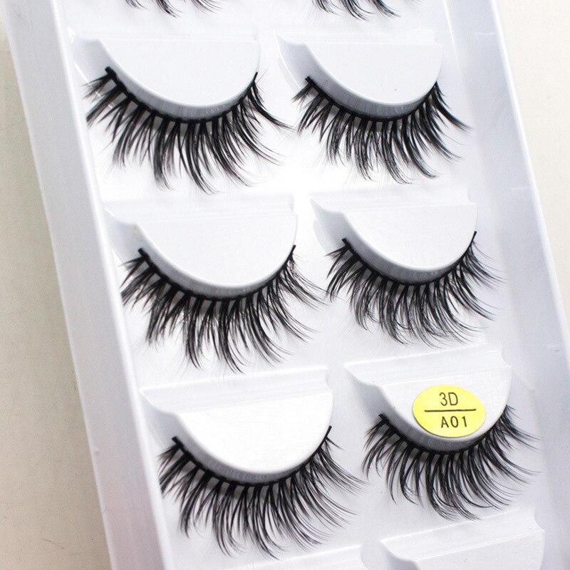 5Pairs 3D Synthetic Hair False Eyelashes Natural/Thick Long Eye Lashes Wispy Makeup Beauty Extension Tools A04