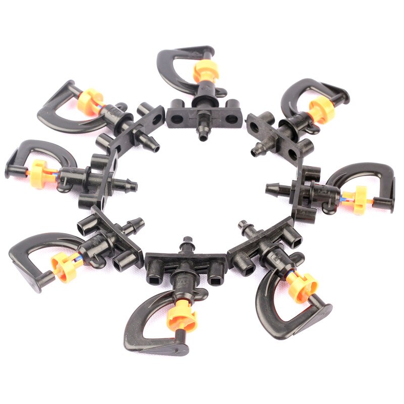 10set 7.5mm Joint G-Type 360 Degree Rotating Sprinkler+Bracket Garden Inserted Ground Irrigation System Emitters