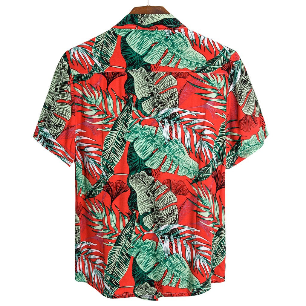 Novedad , camisa corta para hombre, camisa holgada con hebilla de esparcimiento, camisa de manga corta menétnica informal estampada hawaiana, camisa, blusa, camisa de verano