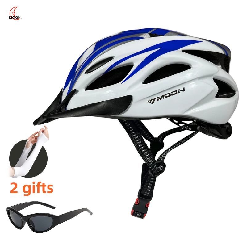 Mond Luftstrom Profi Fahrradhelm – leichte MTB-Ausrügestochen für Erwachsene mit abnehmbarer Sonnenblende für Pfad- und Stadtpendeln: S / Blau