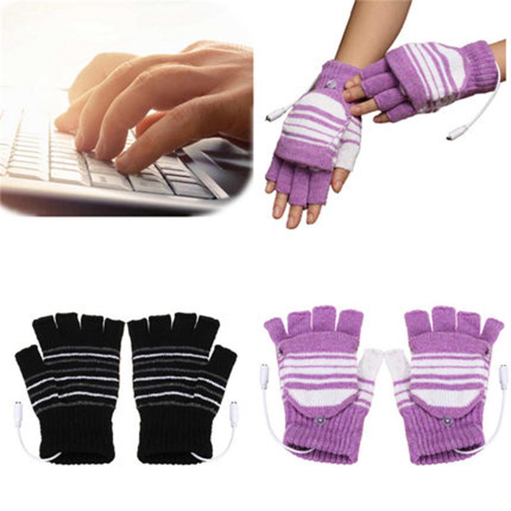 Ademende 2 kleuren 5v batterij aangedreven motorfiets gebreide verwarmde handschoenen verwarmde handschoenen motorcross sport winter handschoenen outdoor