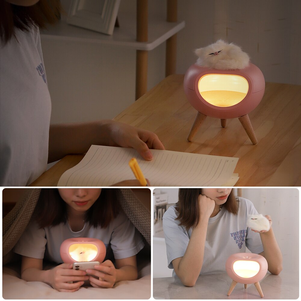 Usb Leuke Kat Huis Touch Dimmen Led Night Light Kind Baby Slaapkamer Thuis Moderne Indoor Studie Nachtkastje Decoratie Creatieve lamp