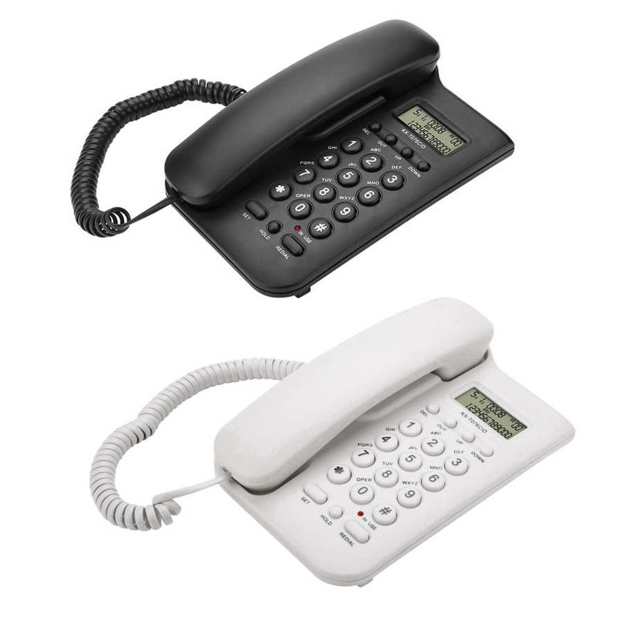 2 in 1 Wired Telephone Desktop and Wall Phone Office Landline Telephone for Smart Home Hotel FSK/DTMF dual system