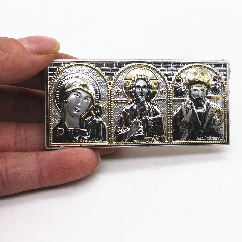 Orthodox Iconostasis Catholic Icons Jesus Christ Home Decoration Christmas Relgious Prayer Church Utensils Cross Wall Decor: Zilver