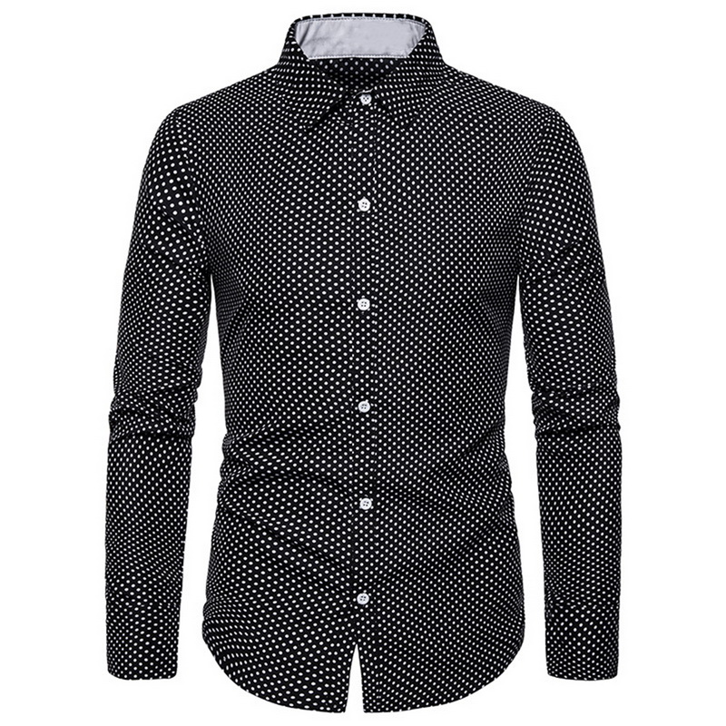 Herfst Mannen Kleding Slim Fit Lange Mouw Mannelijke Shirt Stip Casual Mannen Shirt Bussiness Casual Shirts Plus size S-2XL