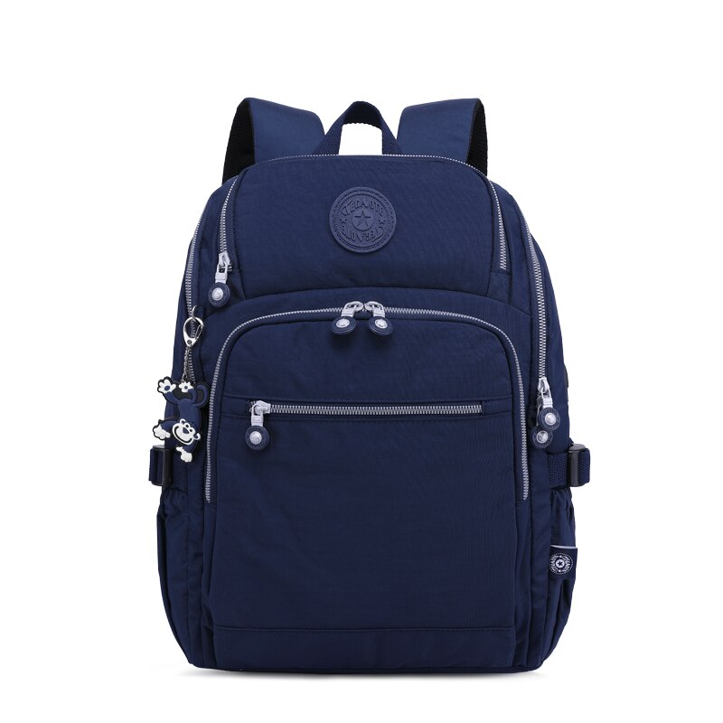 TEGAOTE Backpacks Women Bolsa Bagpack Multi Pocket Nylon Waterproof Travel Back Pack Kid School Bag for Teenage Girl USB Charge: dark blue / Model 1813