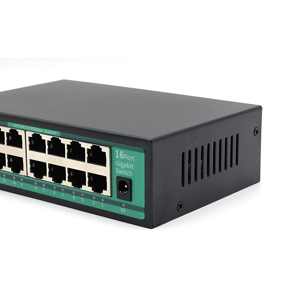 Switch Ethernet Gigabit a 16 Porte 10/100/1000 Mbps Hub RJ45 per Rete Domestica e Ufficio