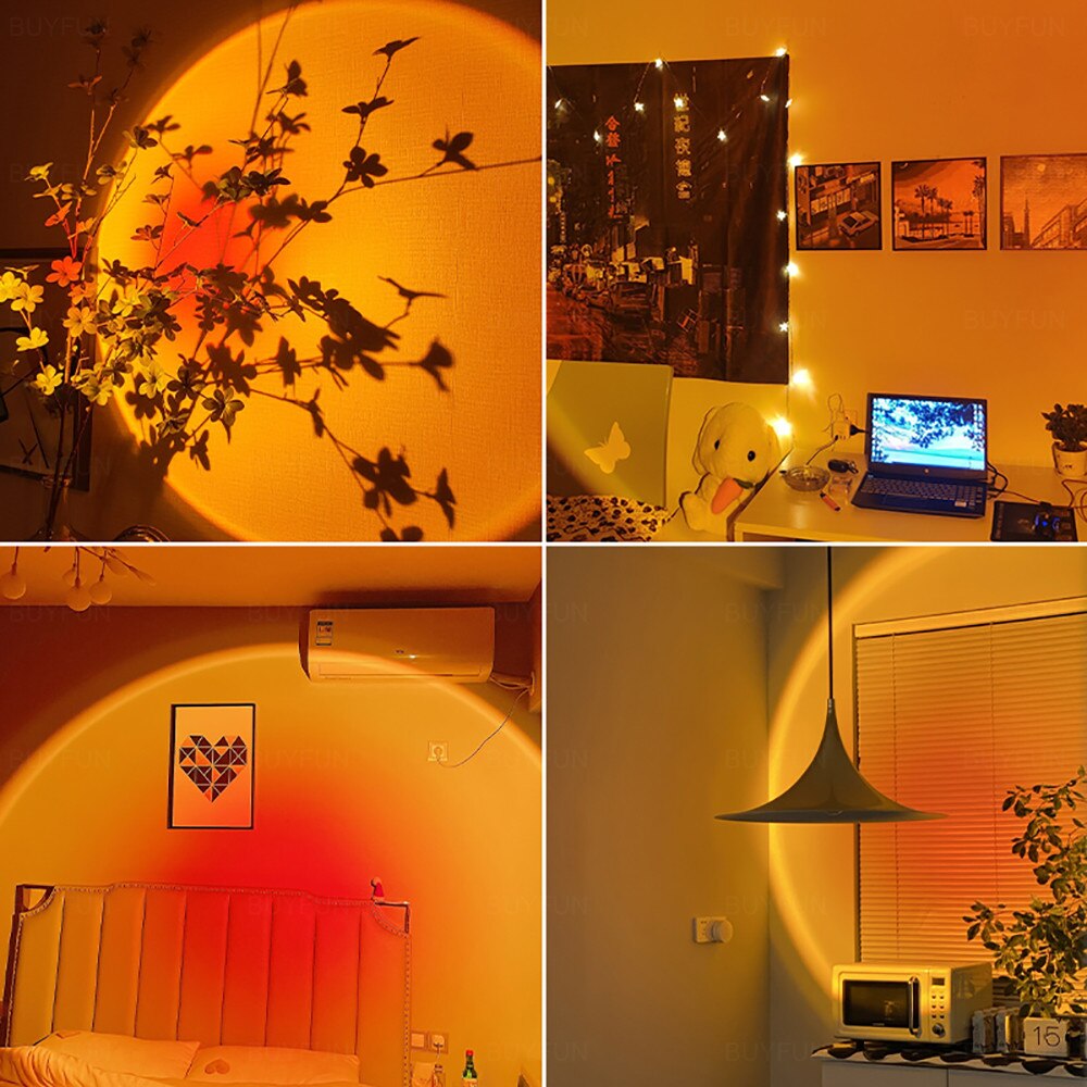 Fotografie Verlichting Projectielamp Wanddecoratie Led Licht Live-uitzending Sfeer Achtergrond Projector Zonsondergang Regenboog