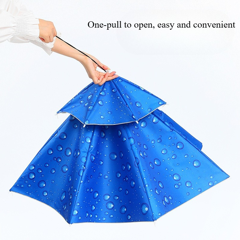 Dubbellaagse opvouwbare parapluhoed voor buiten, zonnescherm, UV-bescherming, zonnebrandcrème, waterdichte vishoed, geschikt voor buiten kamperen