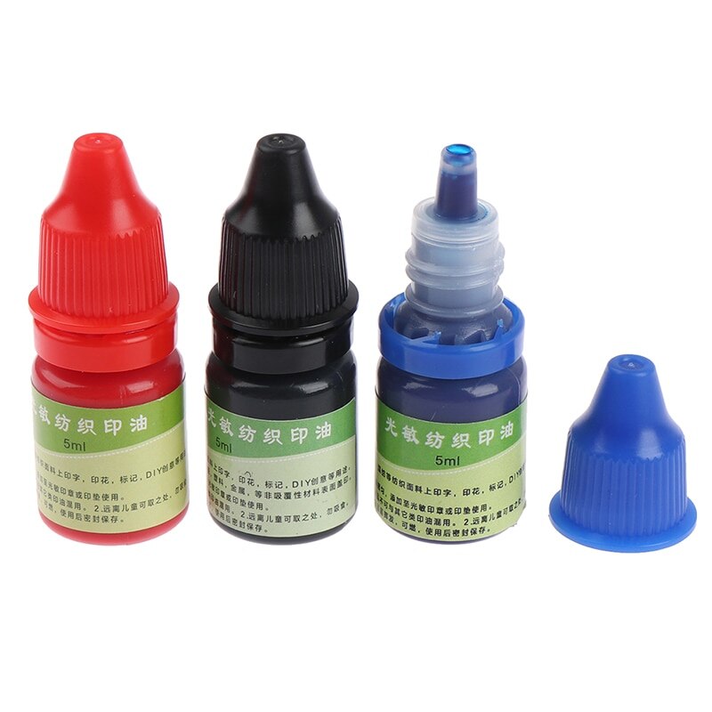 1Pc 5Ml Inkt Textiel Kleding Waterdicht Inkt Speciale Inkt Voor Studenten Kinderen Naam Stempel Afdrukken Op Kleding Wassen