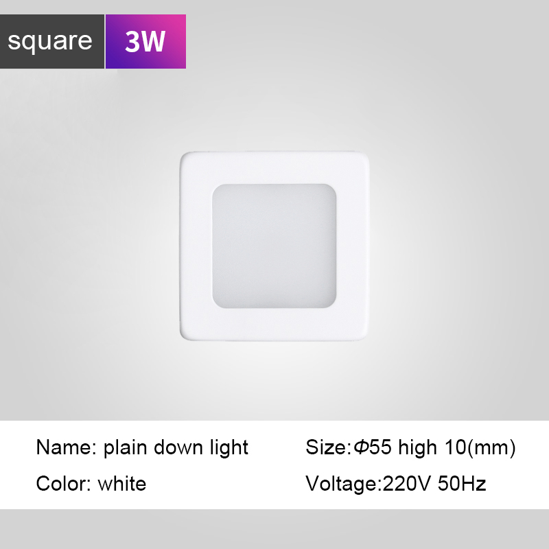 Hartisan ultratunn led panel taklampa enkel led rund fyrkantig lampa 3000k/4000k vardagsrum korridor inomhusljus: Kvadrat 3w / Kall vit