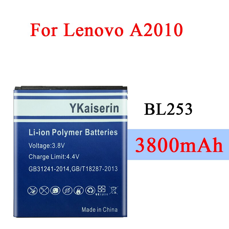 Hoge Capaciteit 3800Mah BL253 Batterij Voor Lenovo A2010 Bateria Een /Bl 253 BL-253 A1000 A1000m Een 1000 Mobiele Telefoon Batteri