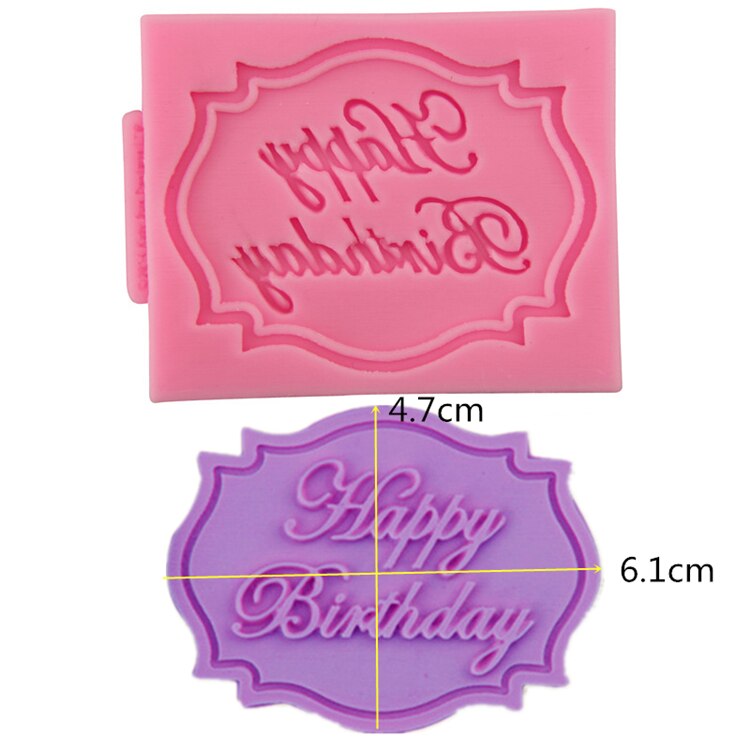 DIY Happy Birthday Silicone Mold Fondant Cake Decorating Tools Sugar Paste Candy Chocolate Molds: Mold-3075
