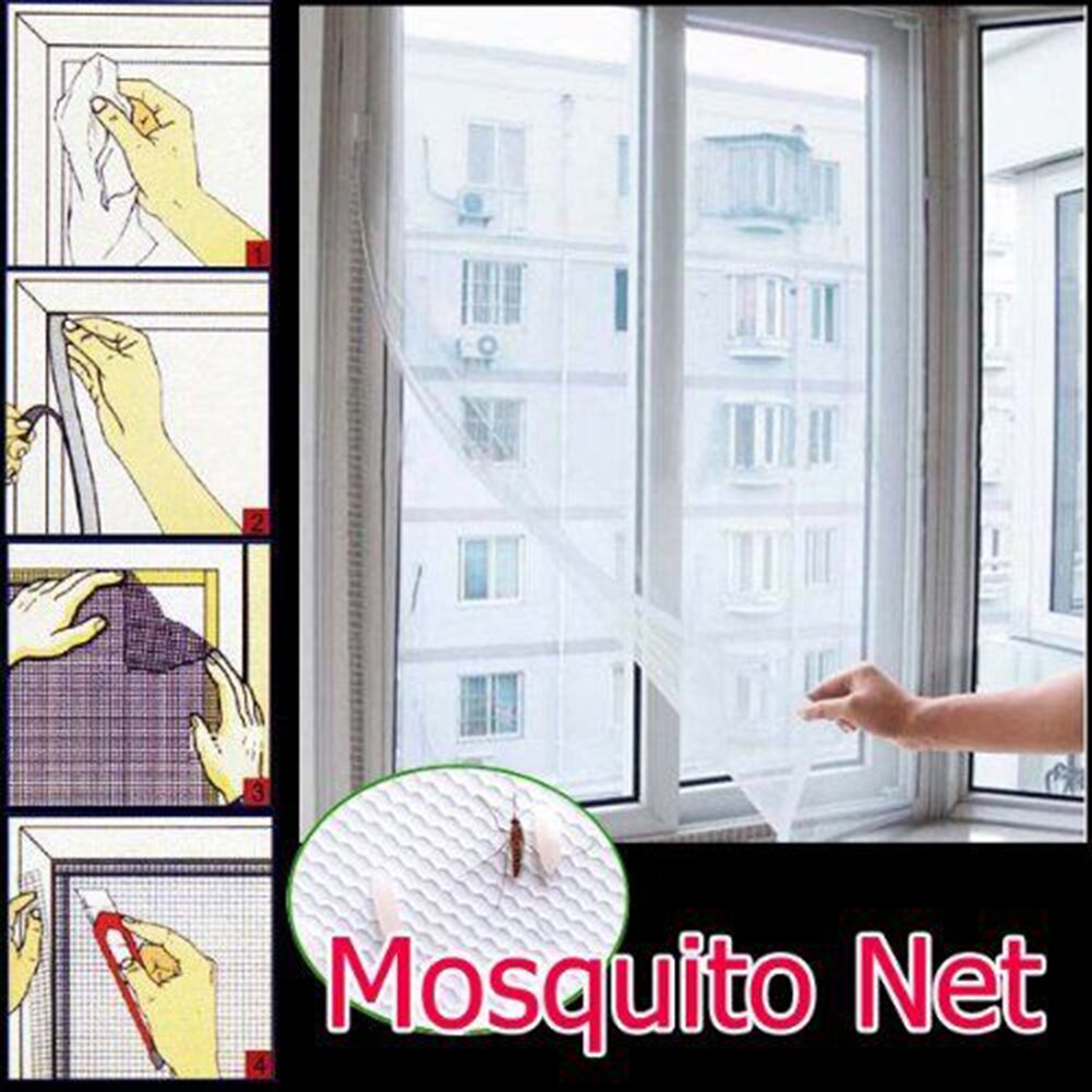 130x150cm bricolage fenêtre écran été anti-moustiques fenêtre moustiquaire Invisible Net avec autocollant magique