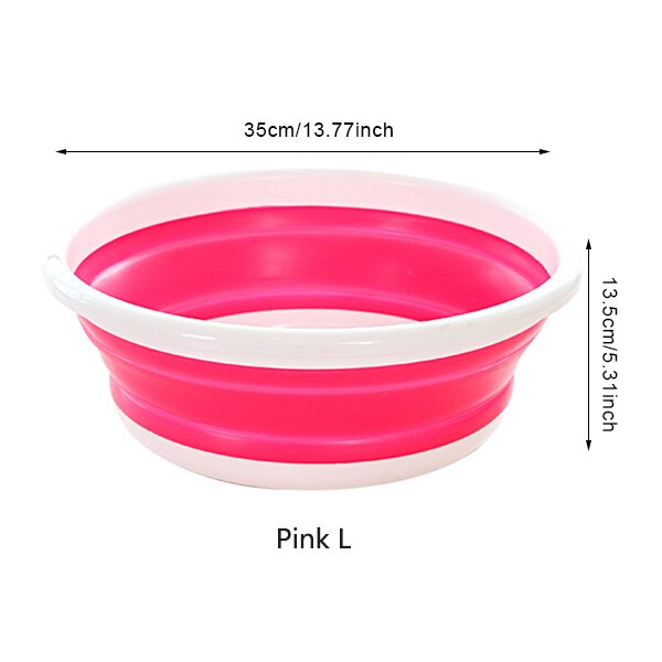 Przenośne umywalki na wolnym powietrzu podróż składana umywalka kempingowa umywalka wiadro misa zlewu domowe składane urządzenia robić oczyszczania akcesoria: różowy L