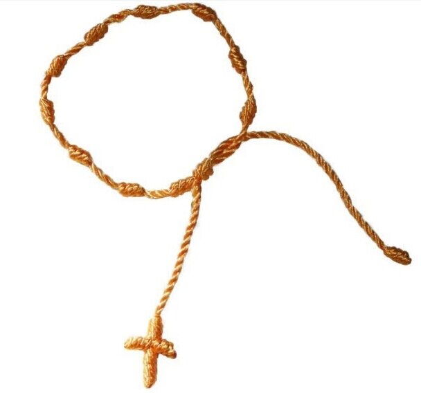 De uno hecho a mano de la suerte de trenza cuerda Rosario atado pulseras de cuerda de Nylon Cruz pulseras de la Amistad pulsera MB04
