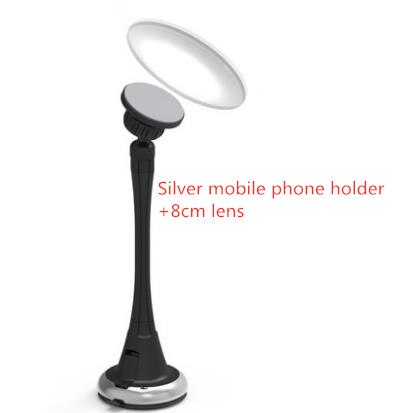 Small round mirror mirror Glass borderless rearview mirror Multifunctional auxiliary mobile phone holder CD50 Q02: C