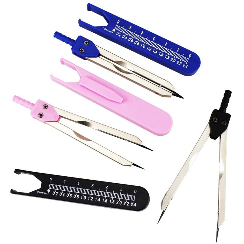 ECG EKG Calipers with Ruler for Electrocardiogram Drafting Divider with Extra Ruler, Assorted Color, 3pcs/Pack