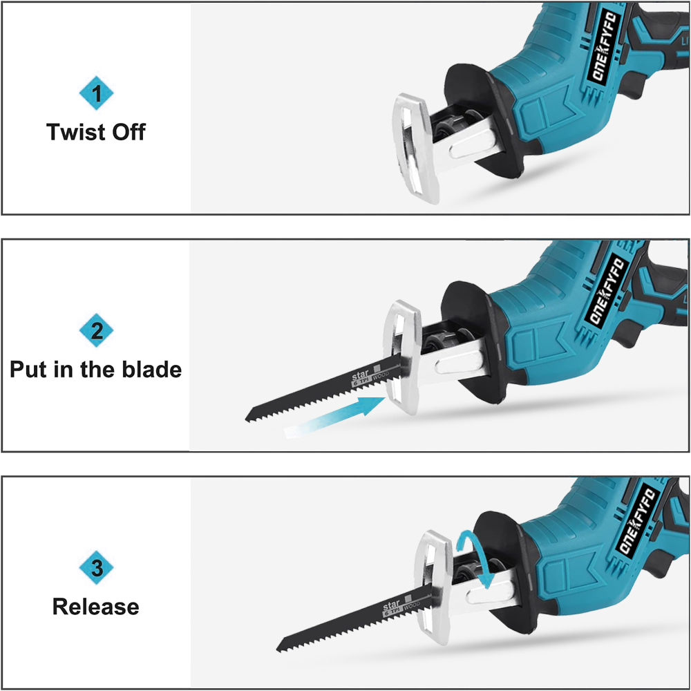 Cordless Reciprocating Saw Adjustable Speed Chainsaw Wood Metal PVC Pipe Cutting Bandsaw Power Tool for Makita 18V Battery