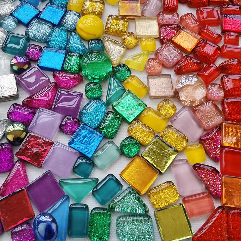 funkeln Kristall Mosaik Unregelmäßig Geformte Mosaik Steine DIY Stein Fragmente Gemischt Farbe Mosaik Handwerk Dekor