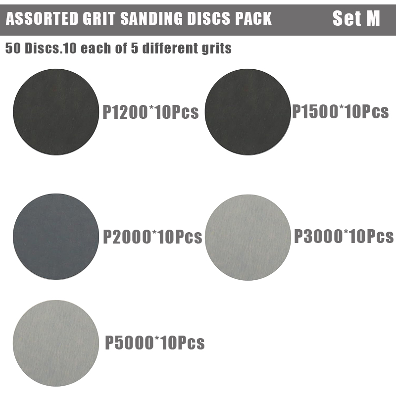 50 Pcs 3 Inch 75mm Sanding Discs Wet/Dry Hook and Loop Sandpaper Assortment 60 To 10000 Grits Abrasive Grinding Disc Polishing: Brown