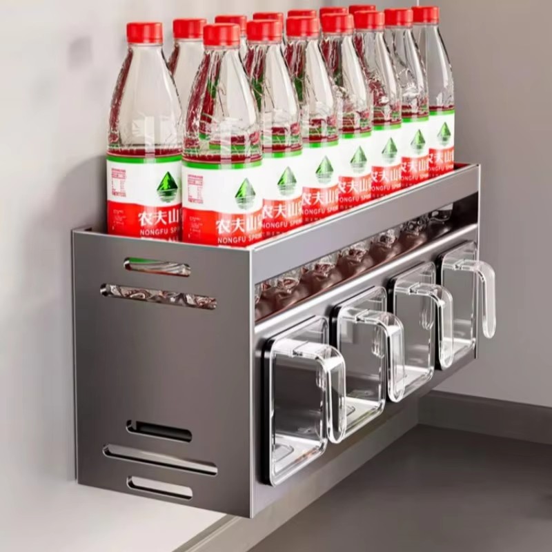 Kjøkkenkrydder krydderhylle veggmontert krydderhylle kjøkkenvegghylle multifunksjonelt oppbevaringsstativ til kjøkken