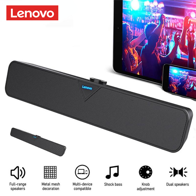 Lenovo L102 TV Sound Bar Wired and Wireless Bluetooth Home Surround SoundBar for PC Theater TV Speaker
