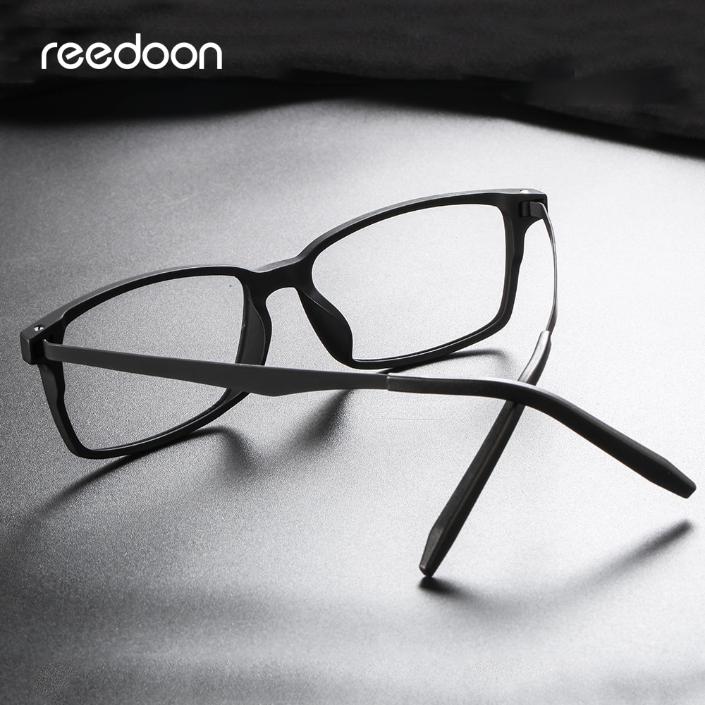 Reedoon Optical Eye Glasses Frame Ultralight Square Prescription Eyeglasses Plastic Titanium TR90 Frame Clear Lens For Men Women