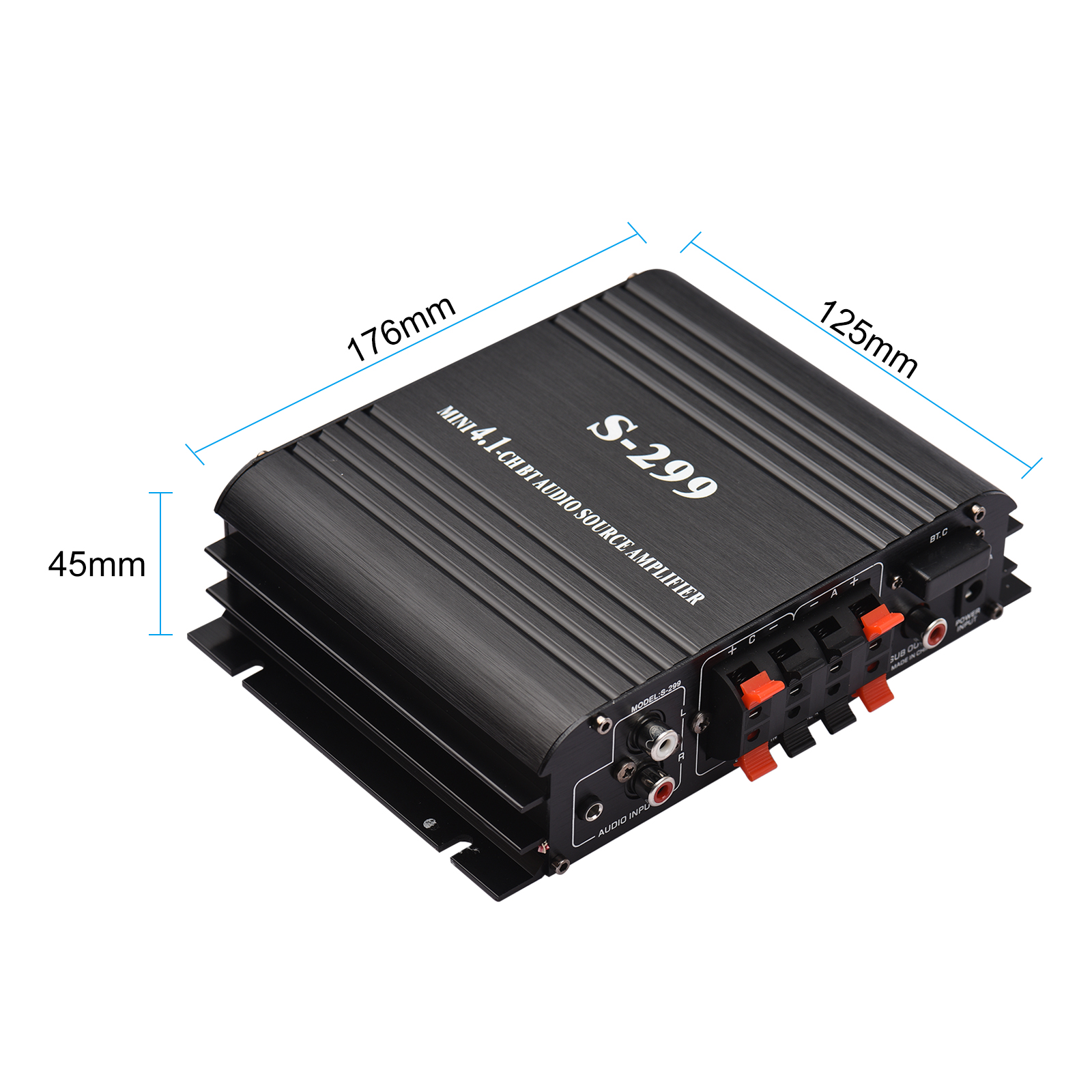 S-299 Mini 4.1 Audio Stereo Power Amplifier BT Portable Car and Home Dual-use 4*40W Remote Control Audio Amplifier