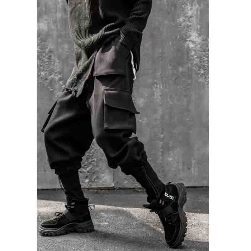 Afslappet dag arbejdstøj leggings mærke efterår vinter hip hop personlighed mørk løs stil funktion alsidig
