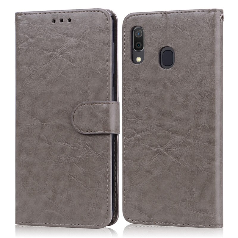 Funda de cuero con tapa para Samsung Galaxy M20, SM-M205F, SM-M205FN, SM-M205G, SM-M205M, para Samsung M20 M 20: Gray