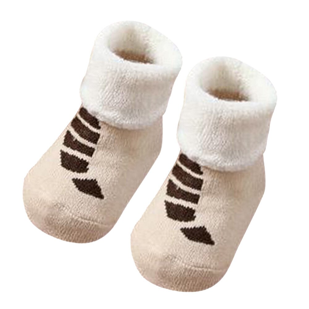 Baby Jongens Meisjes Sokken Baby Warm Sokken Dot Kinderen Leuke Slip Schoenen Katoenen Sokken Anti-Slip Gebreide warme Sokken