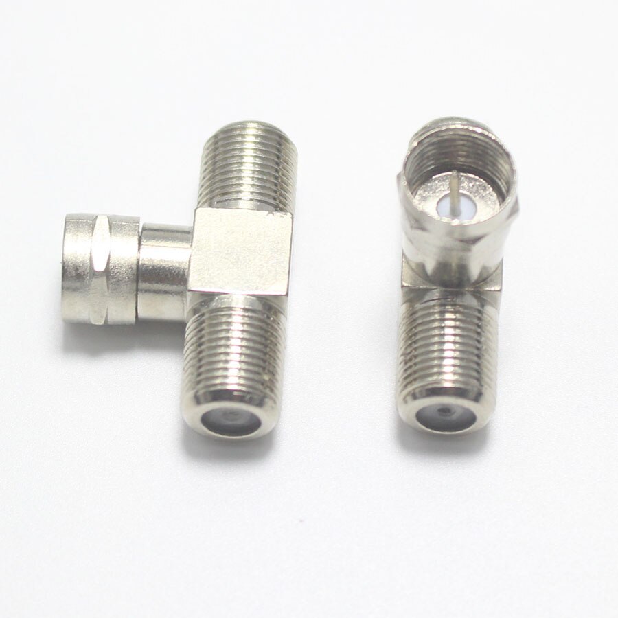 2pcs 2 in 1 F Head TV Male Plug Female jack Closed-circuit Joint Plug Right Angle Antennas TV Coaxial Plugs Adapter Connector