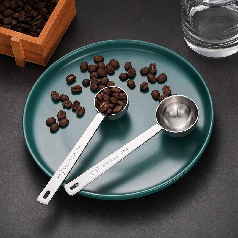 4 Stuks Koffie Scoop, Rvs Lange Steel Meten Koffie Scoop Lepels Voor Koffie Thee Suiker, 15 Ml En 30 Ml