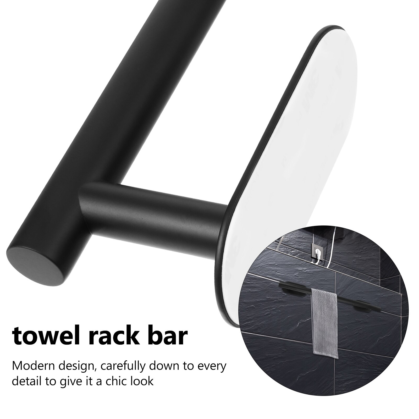 Wall Mounted Stainless Steel Towel Rack Hanger Drilling Towel Bar Holder