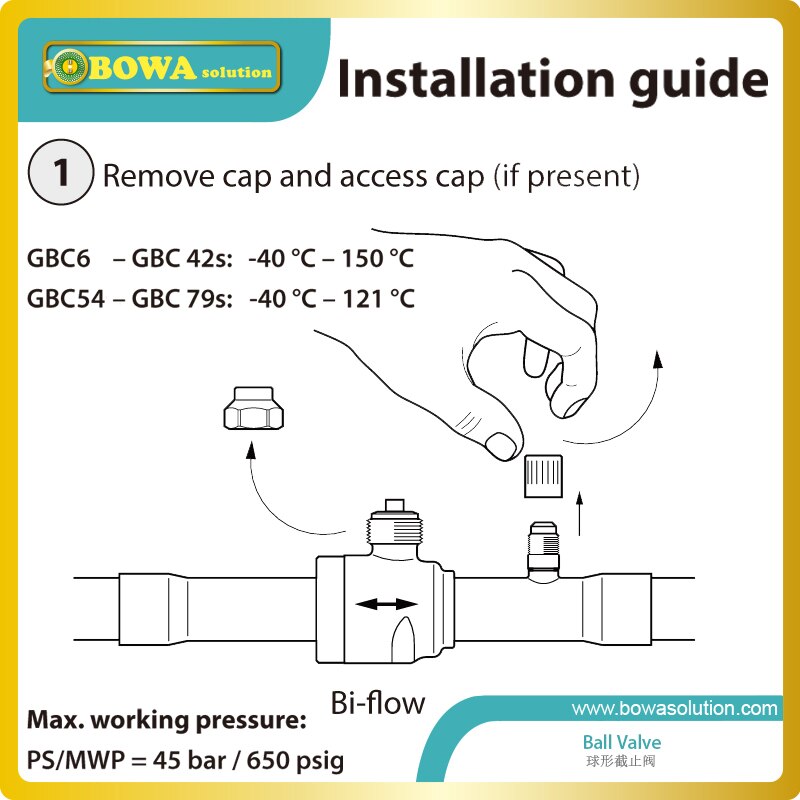 Ball valve with 1" NPT threaded connection is working together with safety valve in high pressure vessel or tanks