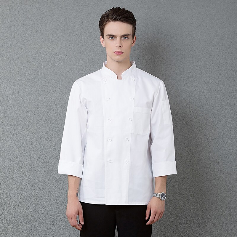 long sleeves restaurant uniform chef coat Hotel cook costume Jacket Baker Barber Uniforms Kitchen Top workwear uniforms: XXXL