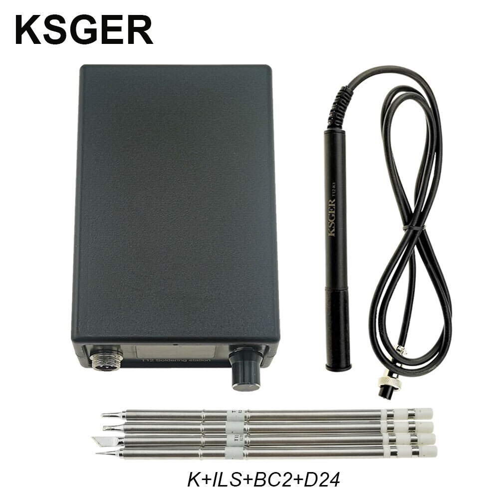 Ksger  t12 lödkolv station stm 32 oled gör-det-själv kit löda elverktyg svetsjärn spetsar temperaturkontroll handtag: Uppsättningar 10