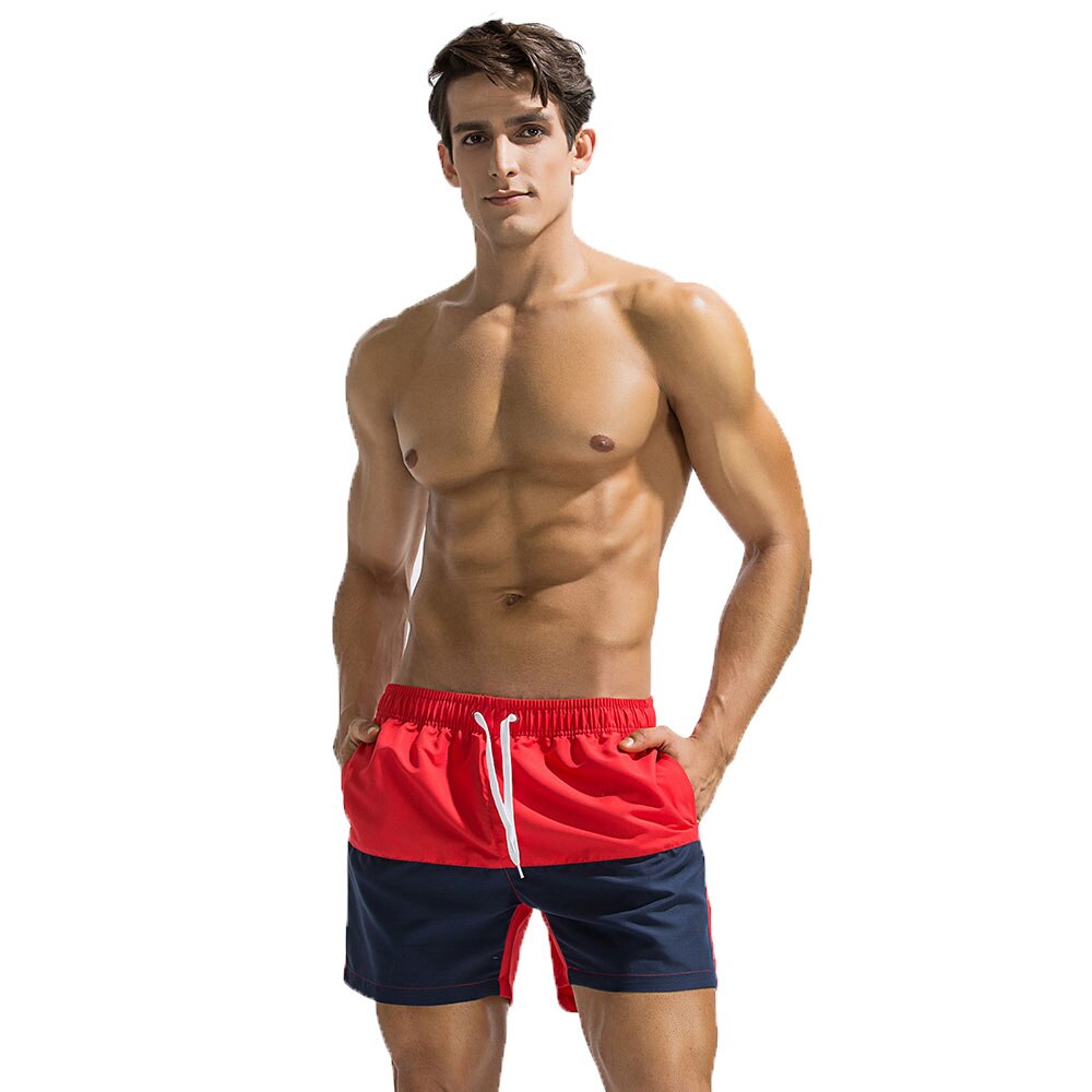 Men's Beach Pants Contrast Summer Swim Trunks Quick Dry Board Shorts swimming shorts Surfing bottoms GYM Running: Red / M