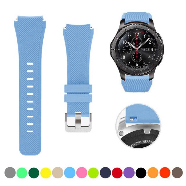 Correa para Samsung galaxy watch 3 46mm Gear S3 Frontier amazfit bip/pulsera activa 20/22mm correa de reloj Huawei watch gt 2/2e 42mm: Amarillo plata / 19mm