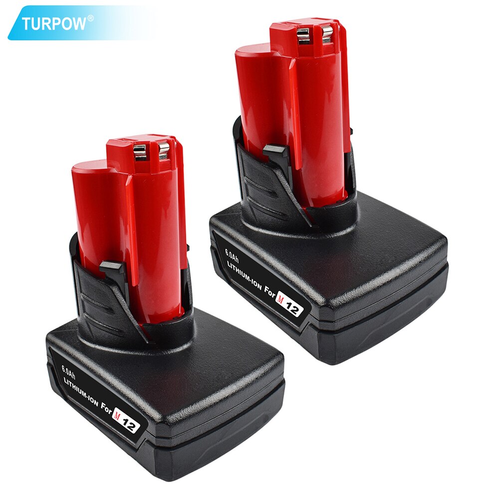 Turpow tools battery For Milwaukee M12 12v 6000mah Power Tool Rechargeable Li-ion Battery Replacement Battery Backup L10