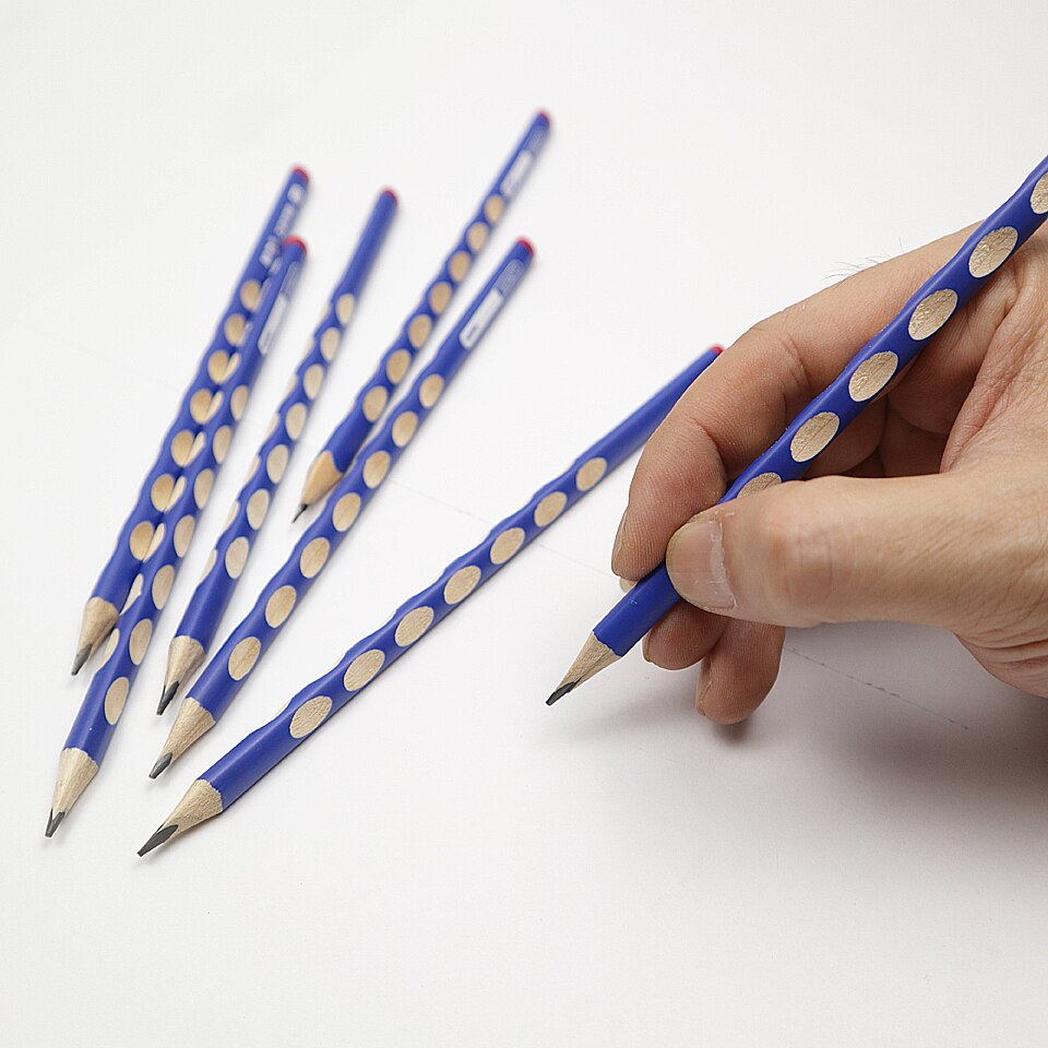 12 Stks/set Houten Potlood 2B Hb Driehoek Hout Potlood Juiste Kinderen Schrijven Vaardigheden Briefpapier Levert Sturen 1 Puntenslijper