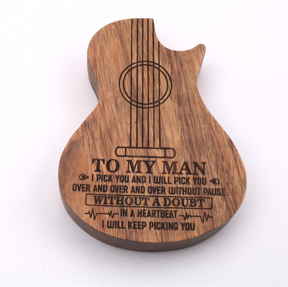 Juego de púas de Guitarra, estuche de madera sólida, delicado, bajo eléctrico, instrumento Musical, accesorios de Guitarra