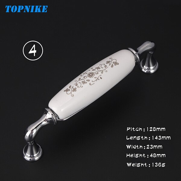 TOPNIKE Moderne keramische kleine handvat garderobe keukenkast handvat keramische knoppen landelijke stijl wit porselein knoppen en handgrepen: 4-128mm