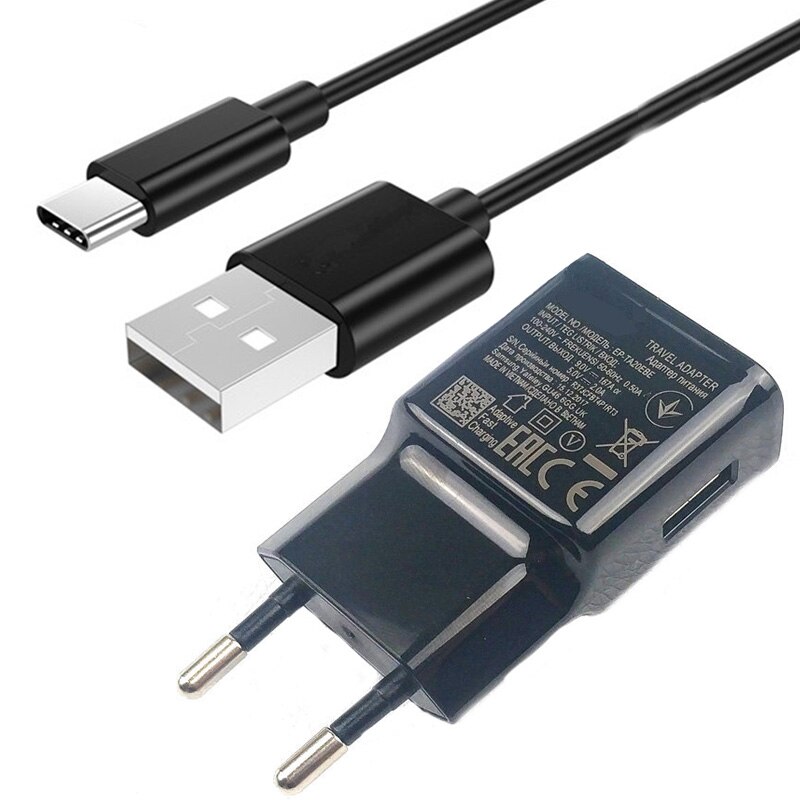 Adaptive Fast Charger 5V 2A USB Quick Adapter Charger For Samsung Galaxy S8 S9 Plus Note 8 9 A8 4 5 A3 S2 USB Type C Cable