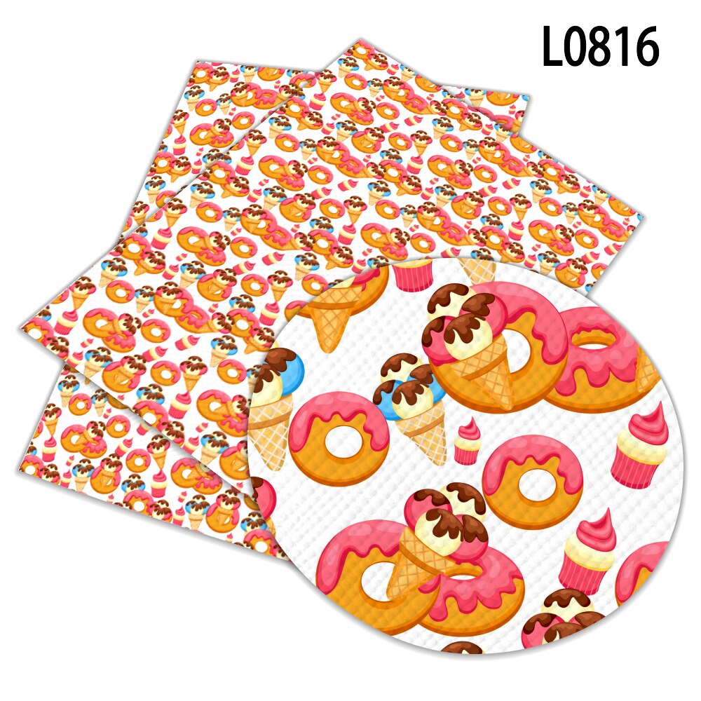 30 cm x 136 cm dessertmønster trykt hårsløyfe i kunstskinn gjør-det-selv dekorasjonshåndverk  l081 l082 l086 l087 l099 l100