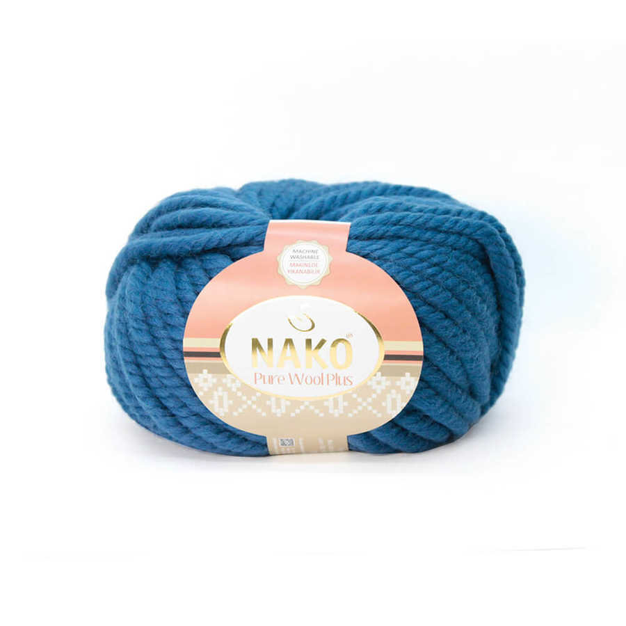 Wool Knitted Yarn - 16 Color Options - 30 Meters(100gr) - Knitting Yarn Ball - Nako Pure Wool Plus - Cardigans - Sweaters - Shawls - Beanie - Scarf - Berets - Poncho - Autumn - Winter - DIY: 10093