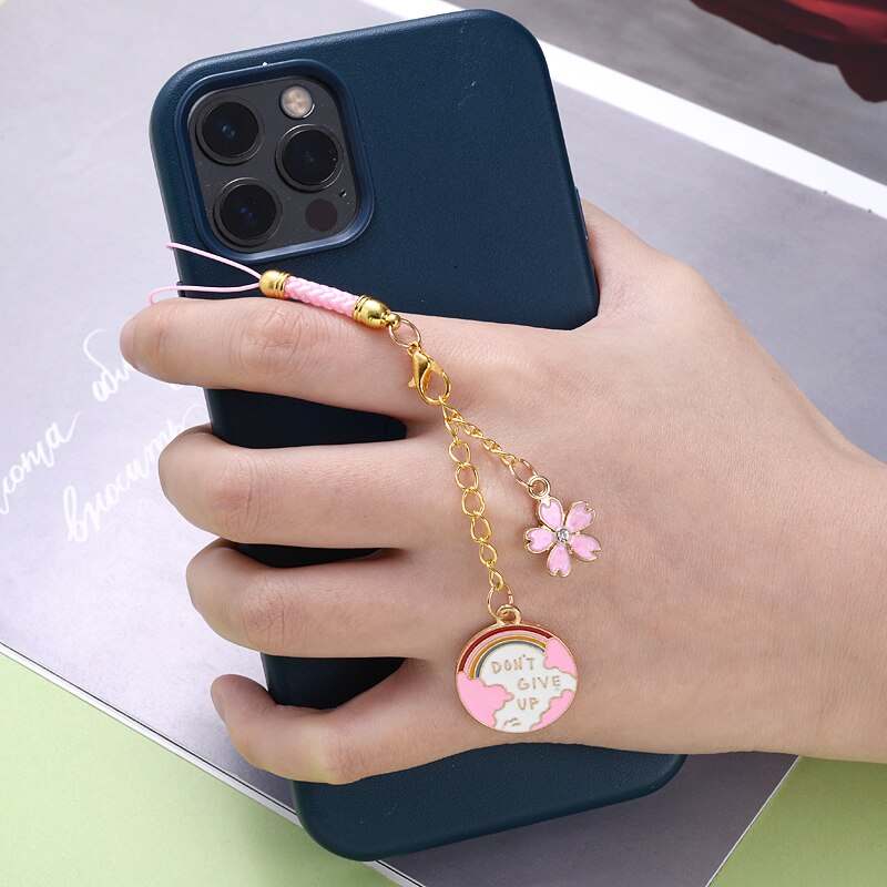 Metalen Mobiele Telefoon Hanger 1Pcs Bloem Dier Sneeuwvlok Ladie Telefoon Lanyard Anti-verloren Sleutelhanger Accessoires Decoratie