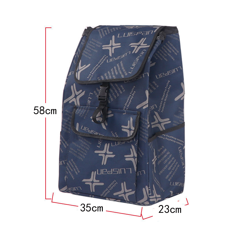 Storage Bags for Trolley Shopping Cart Woman Market Purchase Basket Trailer Portable Cart Large Luggage Bags Foldable Handbag: Red